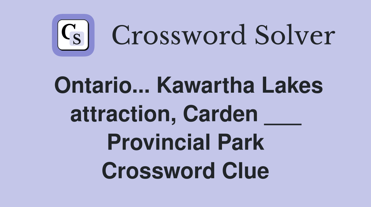 Ontario... Kawartha Lakes attraction, Carden ___ Provincial Park